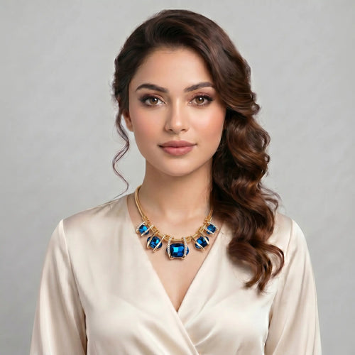 Blue Orbit Statement Necklace