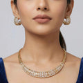 Golden Geometric Crystal Jewellery Set