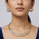 Golden Geometric Crystal Jewellery Set