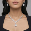 Golden Crystal Teardrop Necklace Set