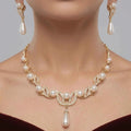 Pearl Necklace Set | Pearl Leaf Drop Necklace Set