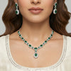 Emerald Halo Necklace Set