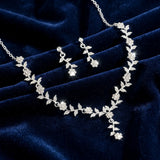 Silver Floral Vine Necklace Set