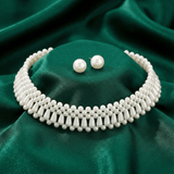 Classic Pearl Choker Set with Studs