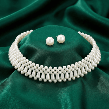 Classic Pearl Choker Set with Studs