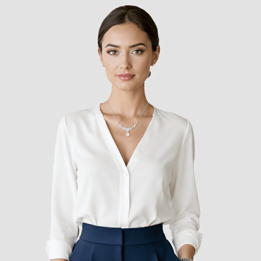 Crystal Floral Drop Pendant Necklace