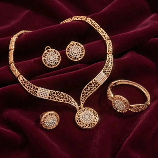 Golden Filigree Wedding Jewellery Set