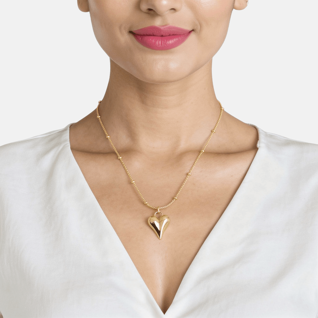 Modern Heart Pendant Necklace