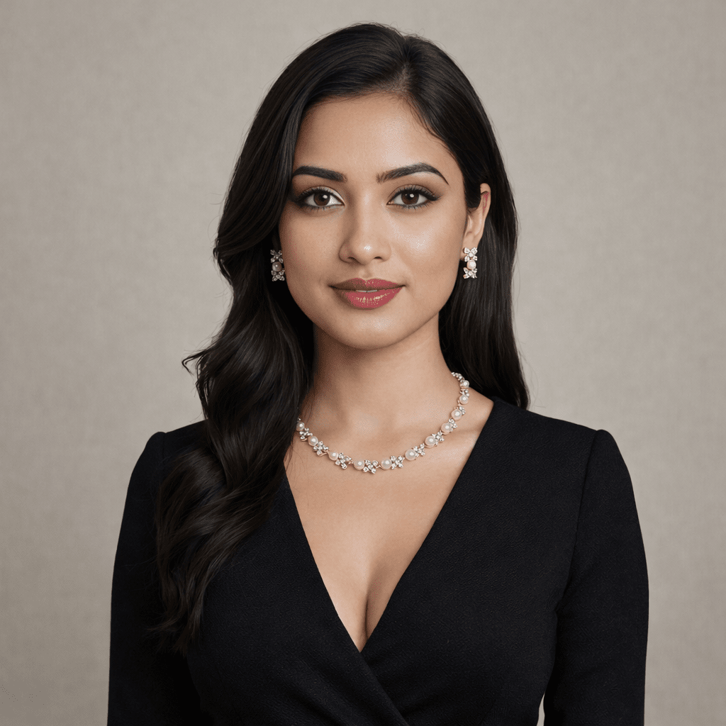Pearl Crystal Floral Necklace Set