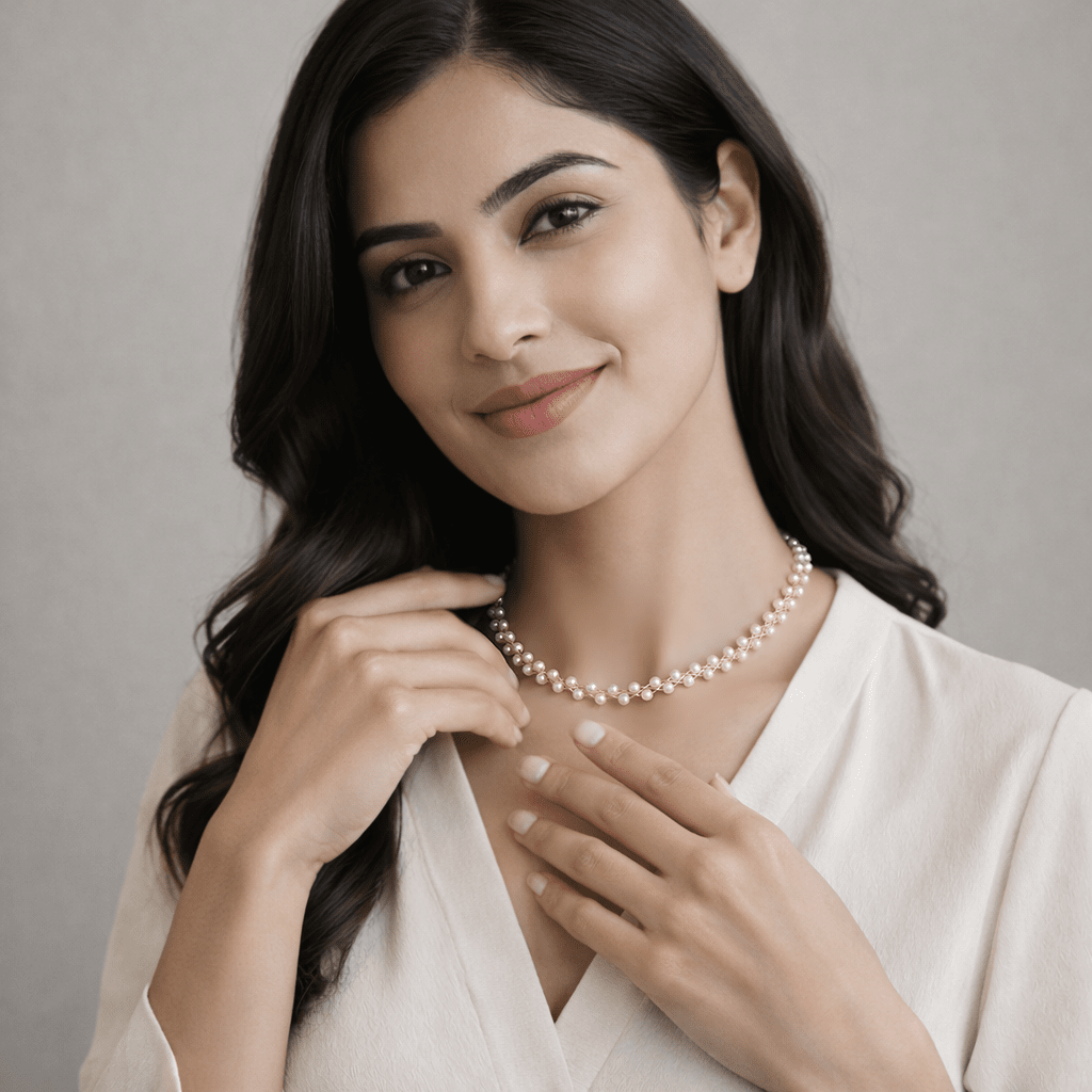 Pearl Link Collar Necklace