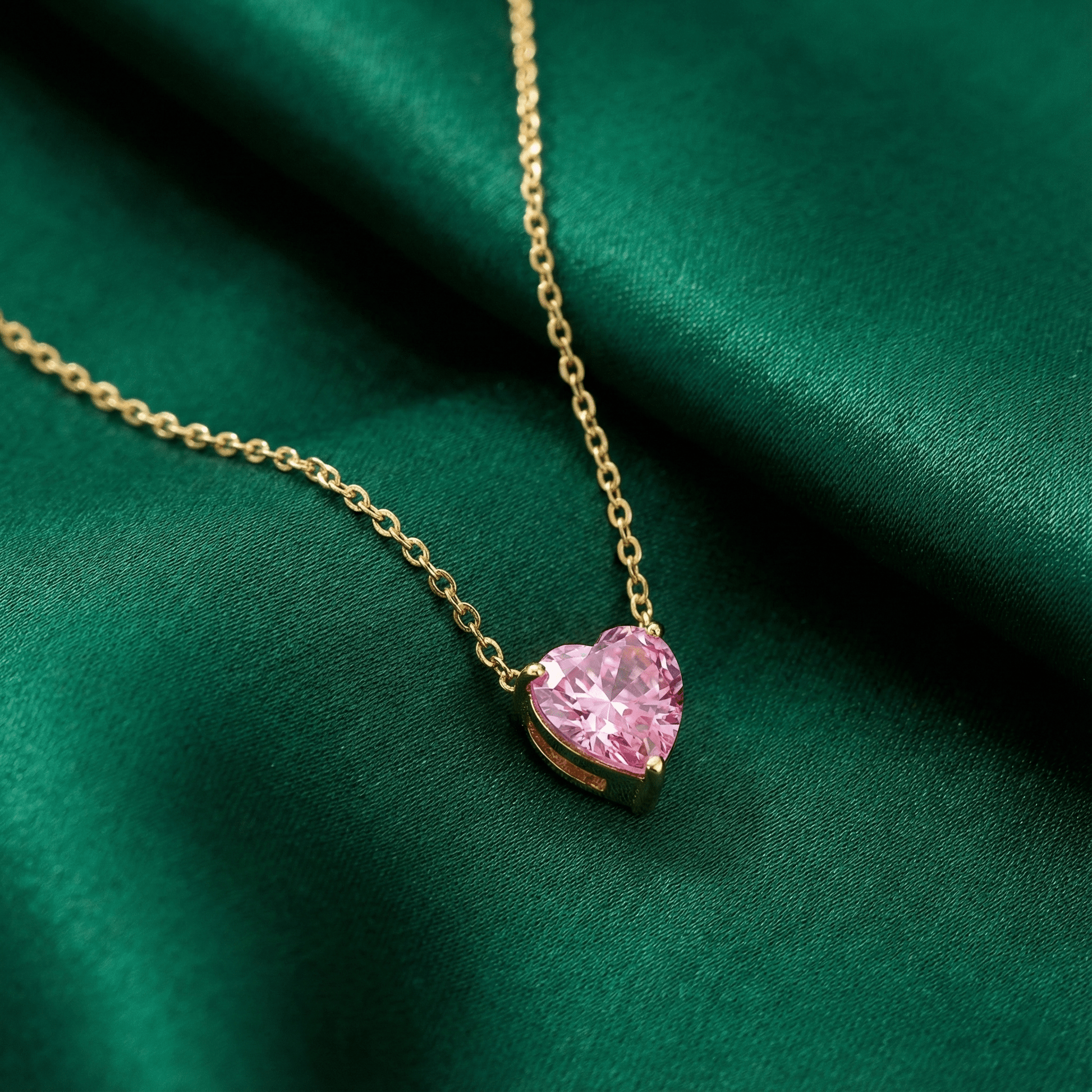 Pink Heart Solitaire Pendant Necklace My Store 