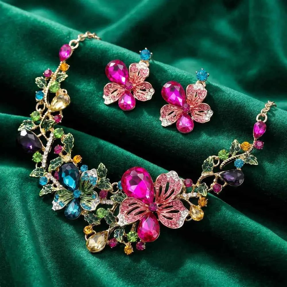 Butterfly Garden Statement Necklace Set