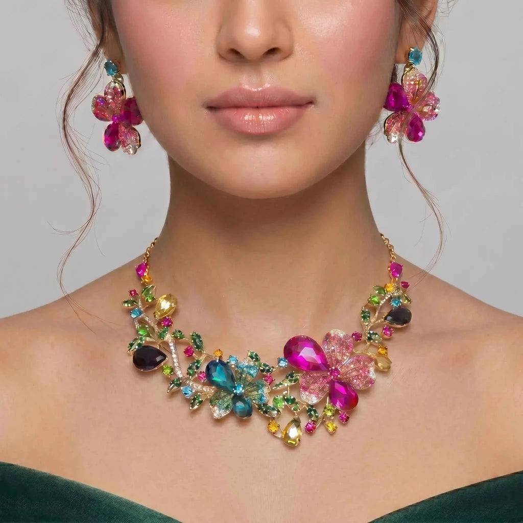 Butterfly Garden Statement Necklace Set