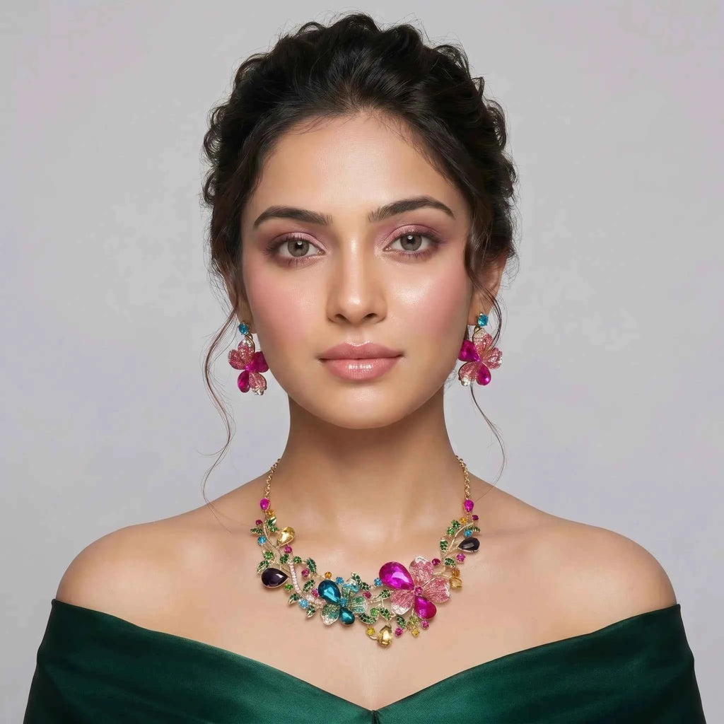 Butterfly Garden Statement Necklace Set