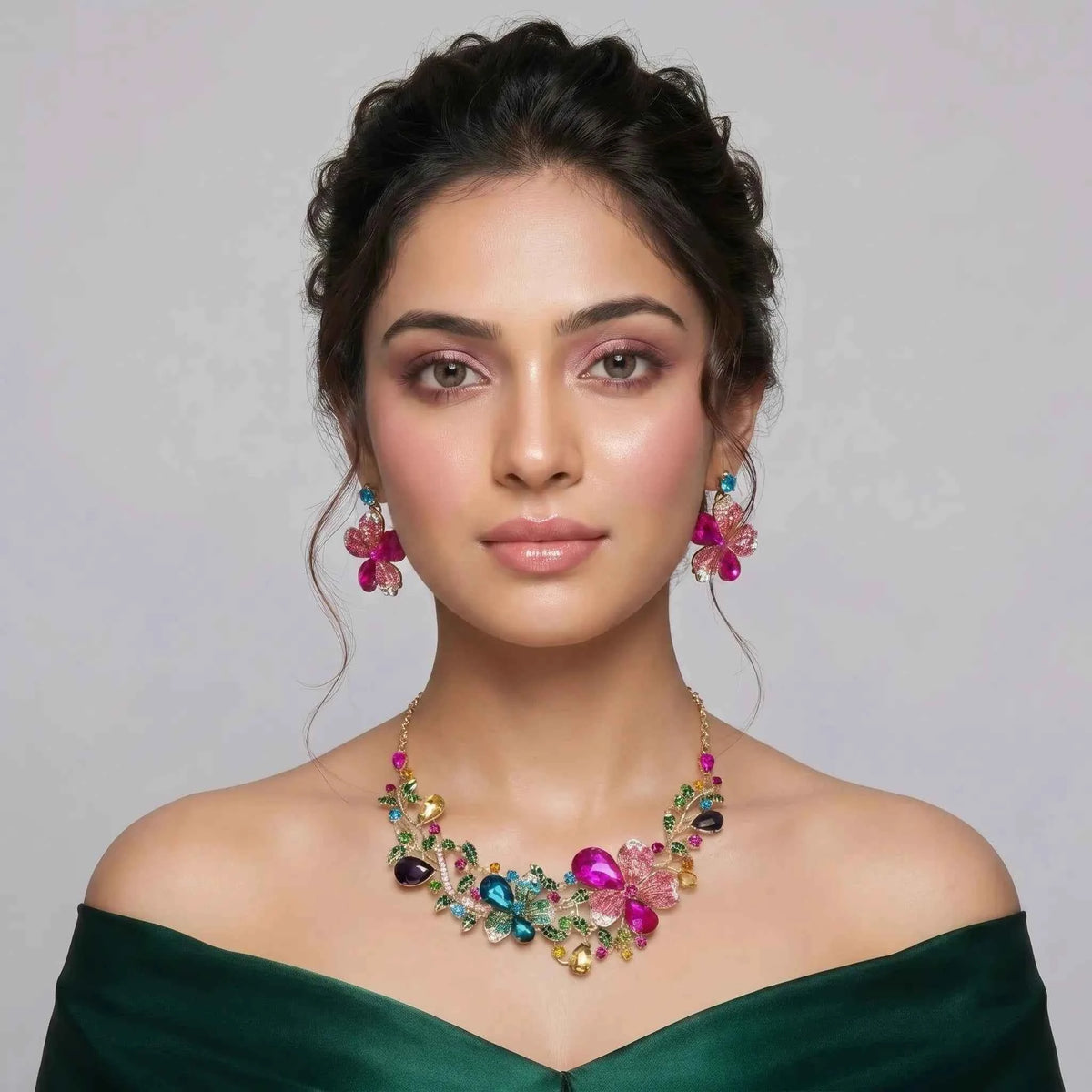Butterfly Garden Statement Necklace Set