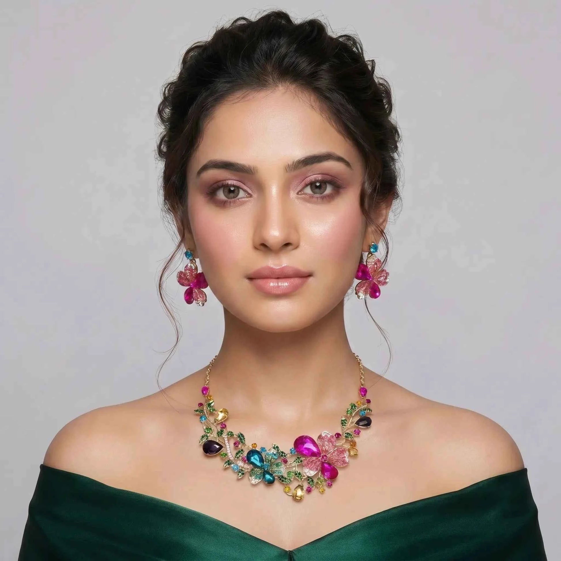 Butterfly Garden Statement Necklace Set