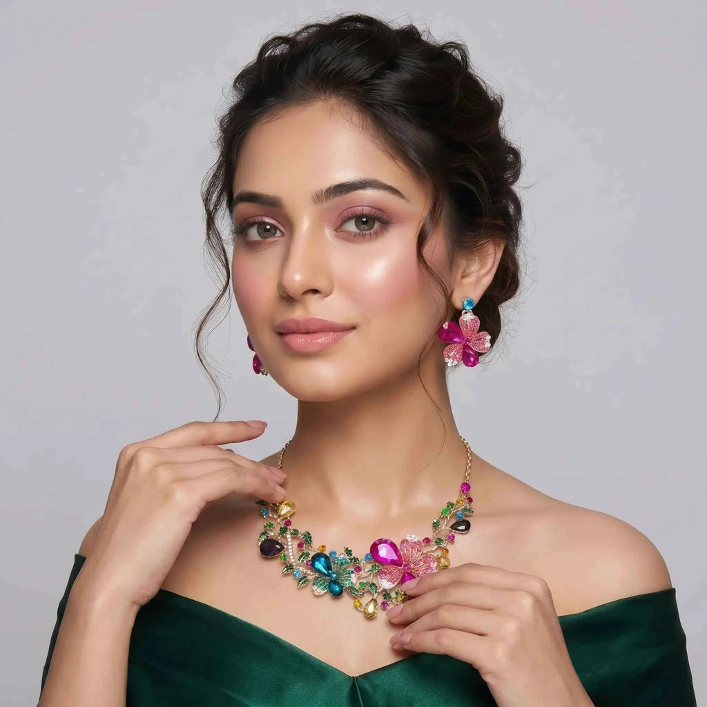 Butterfly Garden Statement Necklace Set