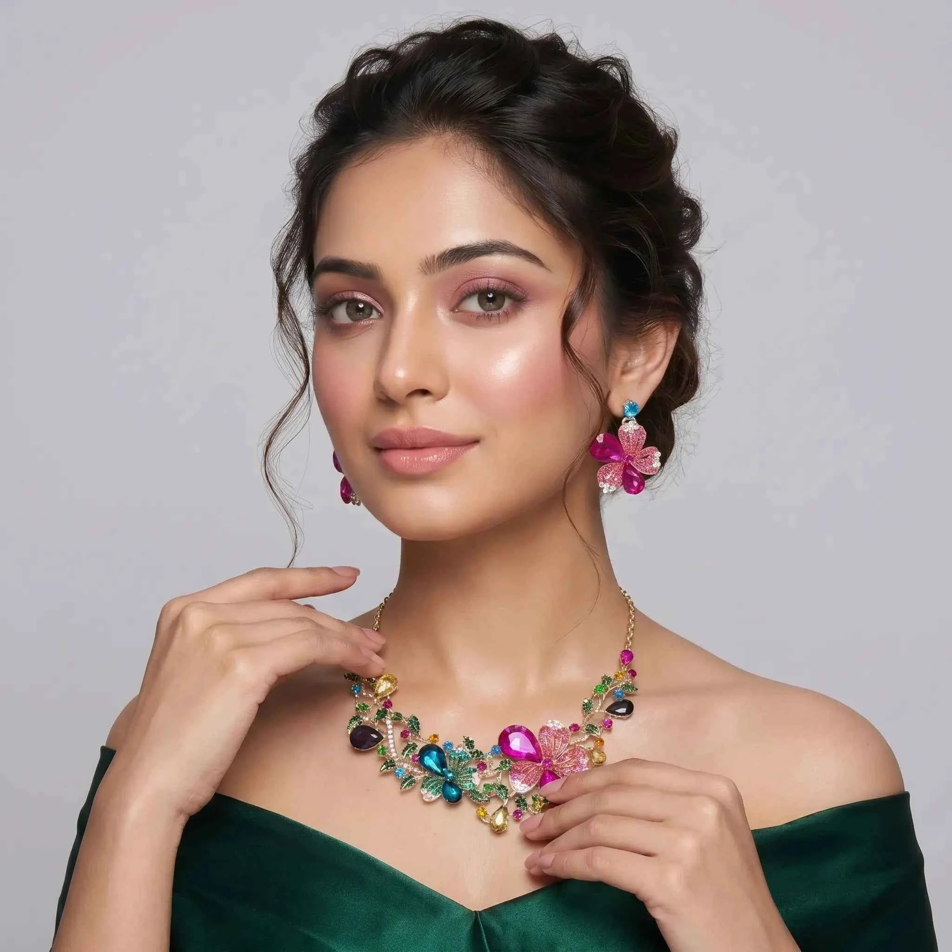 Butterfly Garden Statement Necklace Set