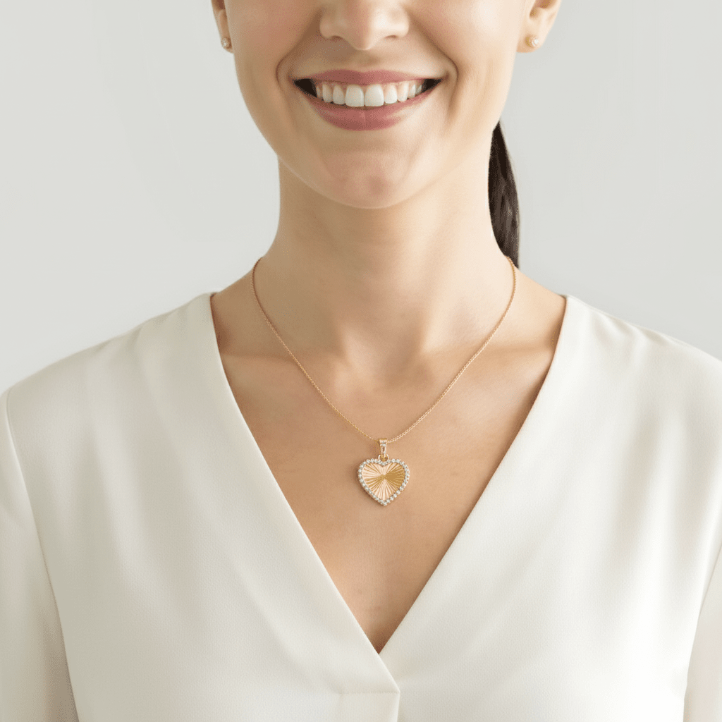 Radiant Heart Halo Pendant Necklace My Store 